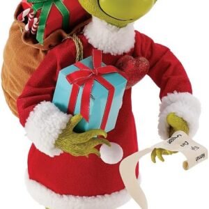 Department 56 Dr. Seuss The Grinch by Possible Dreams a Little Bit More Figurine, 18 Inch, Multicolor