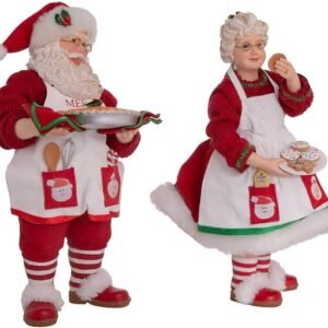 Kurt S. Adler 10.5-Inch Fabriché Mr. and Mrs. Santa, 2-Piece Set