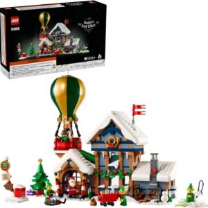 LEGO Icons Santa's Post Office Building Set for Adults - Christmas Village Decoration for Home - Includes Santa Minifigure, 4 Elves Minifigures, and More - Gift Idea for Men and Women