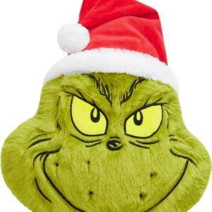 The Grinch 3D Plush Pillow Cushion for Bed, Sofa, Throw Pillows Room Decor 20.5x13.5x4.1 inches Festive Bedroom Accessories Xmas Gifts