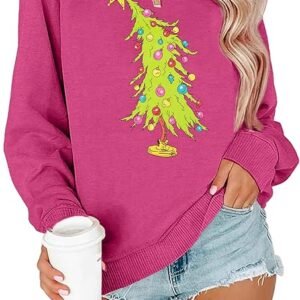 MAXIMGR Women's Christmas Graphic Sweatshirts - Merry Xmas Holiday Pullover Tops